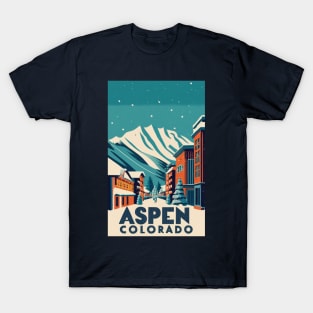 A Vintage Travel Poster of Aspen - Colorado - US T-Shirt